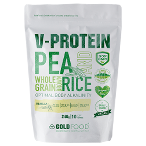Pudra Proteica Vegetala V-Protein Vanilie 240 gr, Gold Nutrition